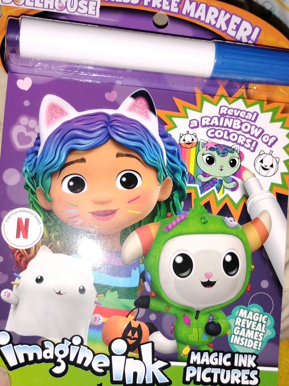 Kids Halloween Gabby's Dollhouse Magic Ink Activity Book